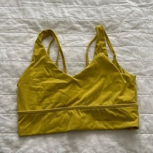 Yellow buff bunny monarch sports bra